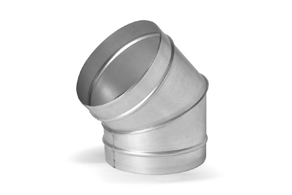 Отвод 45 градусов  для круглых воздуховодов из оцинкованной стали 400 мм